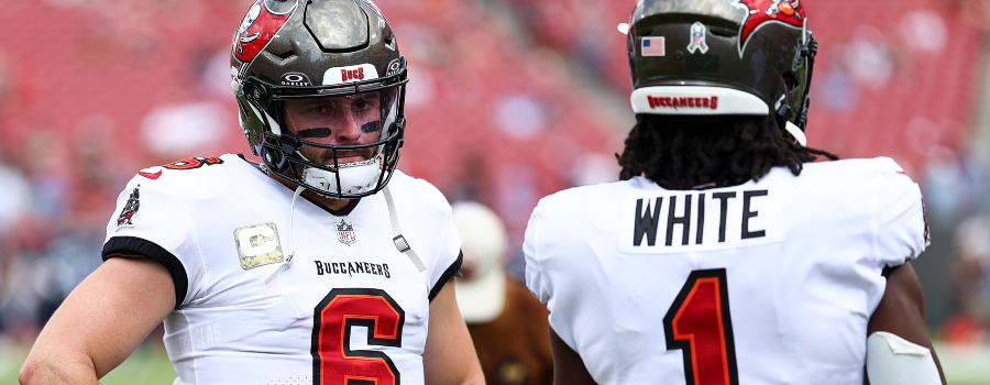 Use the bet365 bonus code LABSNEWS to bet on Baker Mayfield, Rachaad White and the Buccaneers-Falcons game.